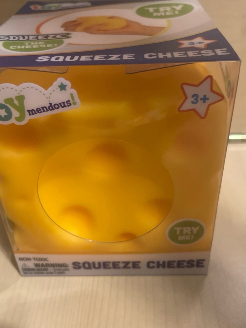Yellow Squeeze Cheese Sensory Toy for Kids by
